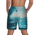thumbnail image 2 of Haiem Turquoise Ocean Reflection Mens Swim Trunks with Compression Liner 2 in 1 Swimming Shorts Stretch Swimwear Quick Dry,Board Shorts-Large, 2 of 9