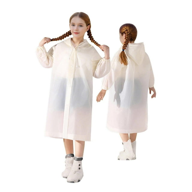 Stylish Children's Long Travel Outdoor Hooded Portable Raincoat