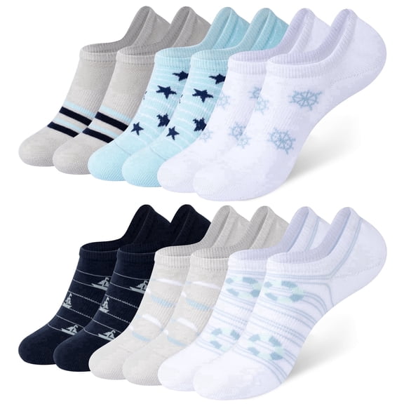 HIALTODAY No Show Socks Womens 6 pairs, Low Cut Invisible Cotton Ankle Socks for sport or leisure,Size 9-11