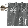 thumbnail image 5 of Snowman Kitchen Window Tier Curtains and Valance 3 Pieces Set Winter Snowflake Rod Pocket Window Valances Panel Privacy Cafe Curtains Bedroom Short Window Treatment Merry Christmas Grey Back, 5 of 5