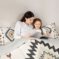 thumbnail image 4 of Homewish Bohemian Geometric Rhombus Twin Comforter Sets,Boho Exotic Style Bedding Set,Beige,Light Gray Reversible,2 Pieces,1 Comforter and 1 Pillowcase, 4 of 7