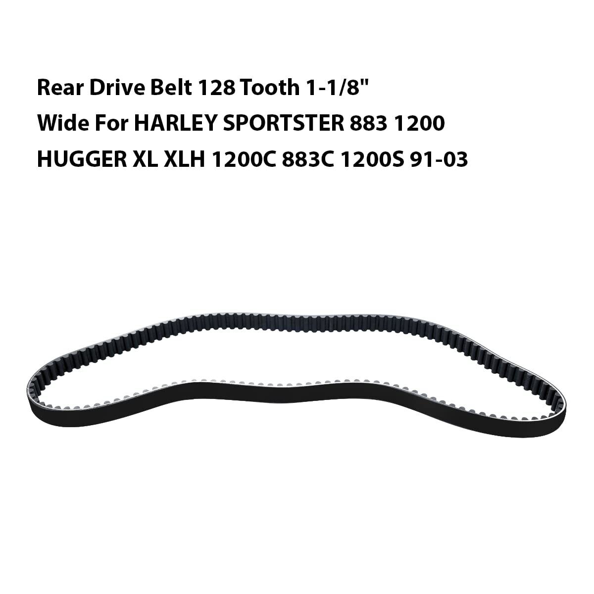 1 1/8" X 128T Rear Drive Belt For Harley Sportster 1991-2003 Replaces 40022-91