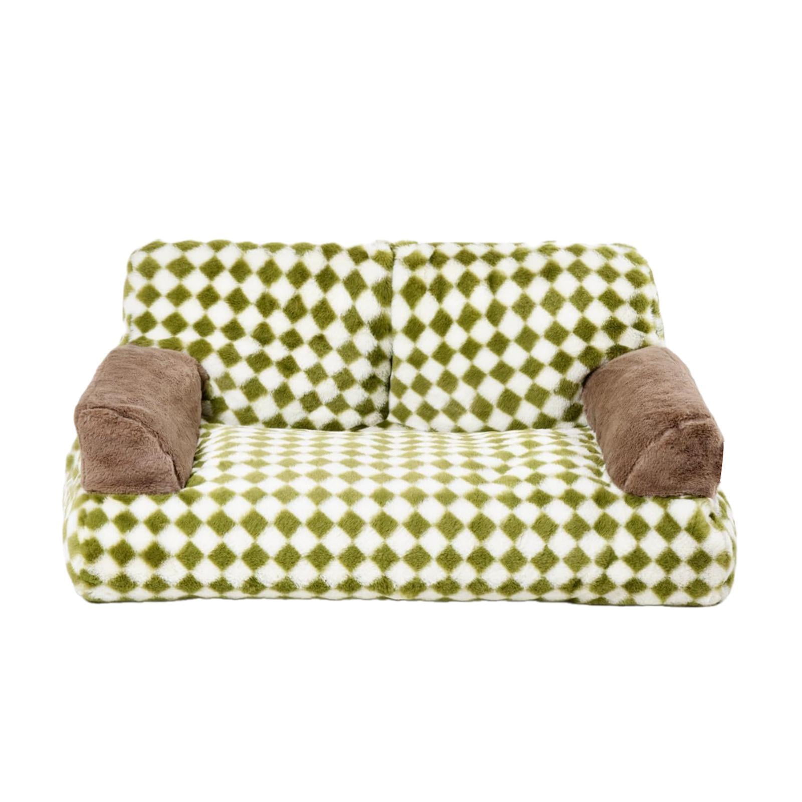 Stgfyxgs Dog Bed Sofa Pet Couch Modern Non Slip Soft Calming Cat Sofa Bed Cat Couch for Indoor Cats All Breed Small Dogs Puppy Kittens Green S