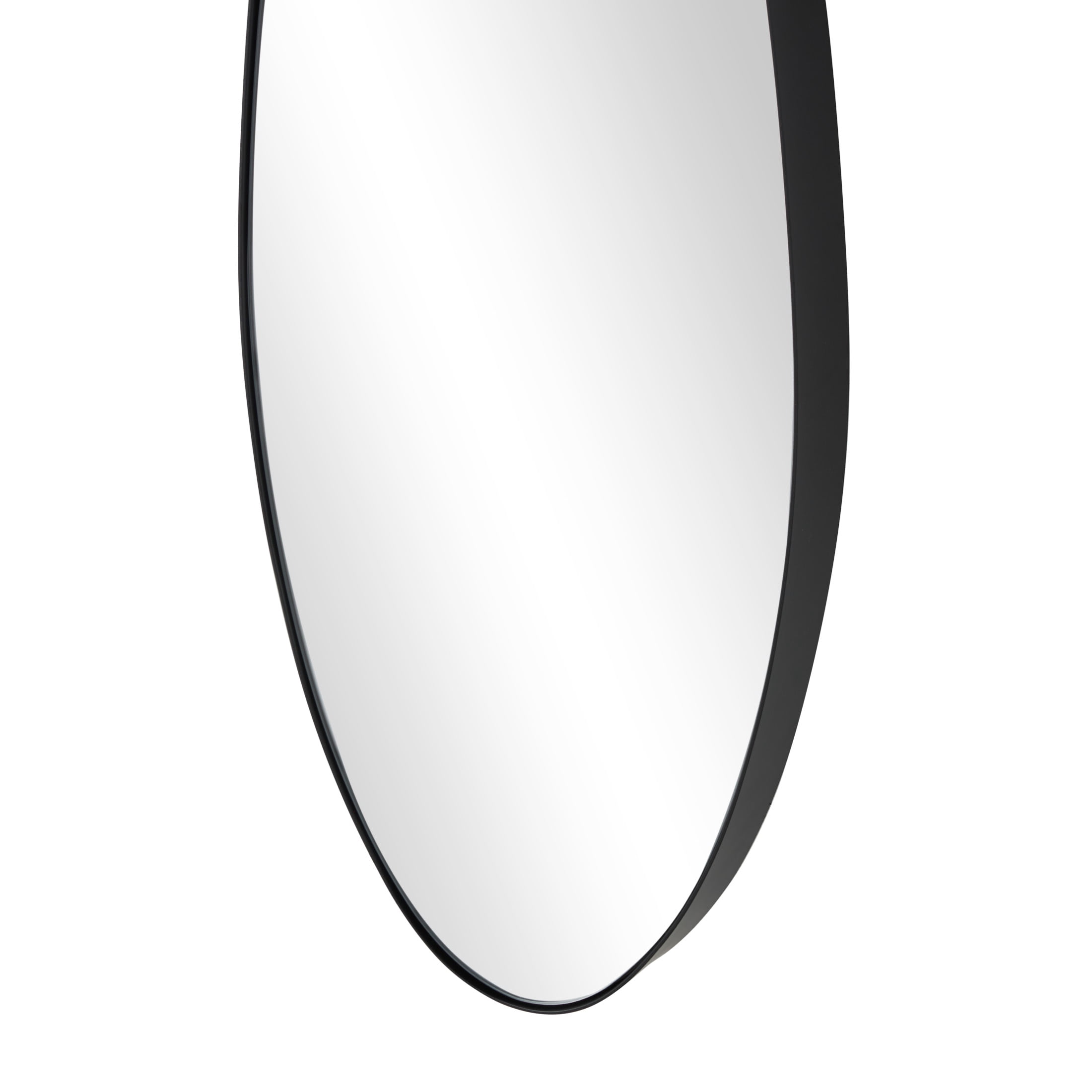 DecMode 9" x 45" Black Wavy Wall Mirror