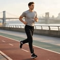 thumbnail image 2 of AZoiNM Men's Quick-Dry Athletic Pants Loose Fit Straight Leg Reflective Elastic Waistband, 2 of 11