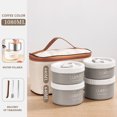 thumbnail image 4 of Caja De Almuerzo Bento Box Fiambrera térmica a prueba de fugas con Vajilla+Bolsa (2S 2L Latte Coffee) Ndcxsfigh Libre de BPA, 4 of 5