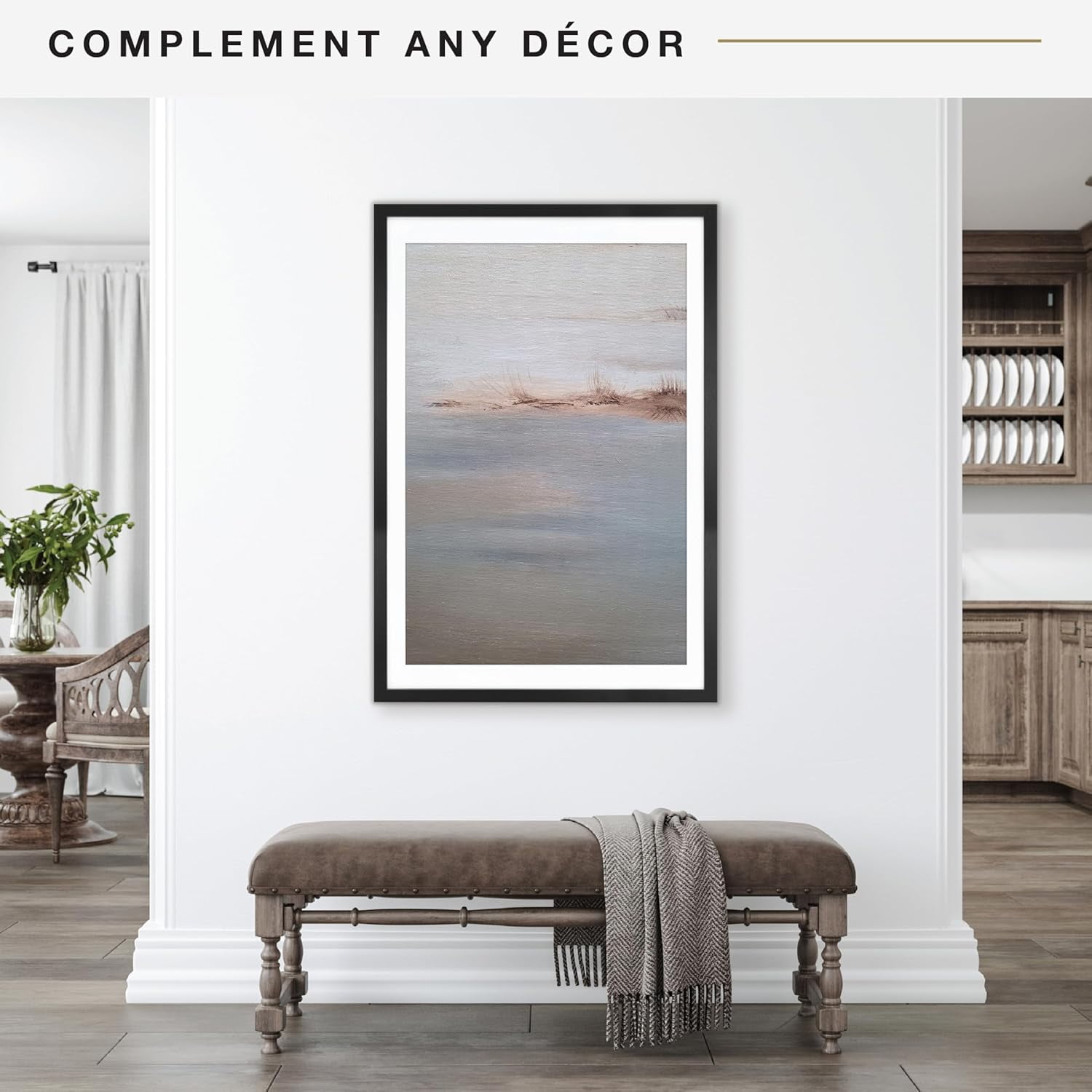 MCS Studio Gallery 27x40 Matted to 24x36 Poster Frame Black Woodgrain, Vertical & Horizontal Wall Hanging Large Picture Frame for Photos, Posters & Art Prints (1-Pack)