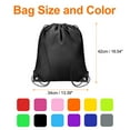 thumbnail image 2 of 16pcs Drawstring Backpack Polyester Sport Draw String Bag Cinch Sack, Black, 2 of 7