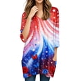 thumbnail image 5 of JoveMarine Women's V-Neck 3/4 Sleeve Tunic Top with Pockets Independence Day Printed Mid-Length Blouse Casual Summer Shirt for Patriotic Holiday Daily Wear Light Blue 2XL, 5 of 7