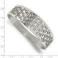 thumbnail image 2 of Chisel Stainless Steel Polished Flower Cut-out Hinged Bangle, 2 of 2