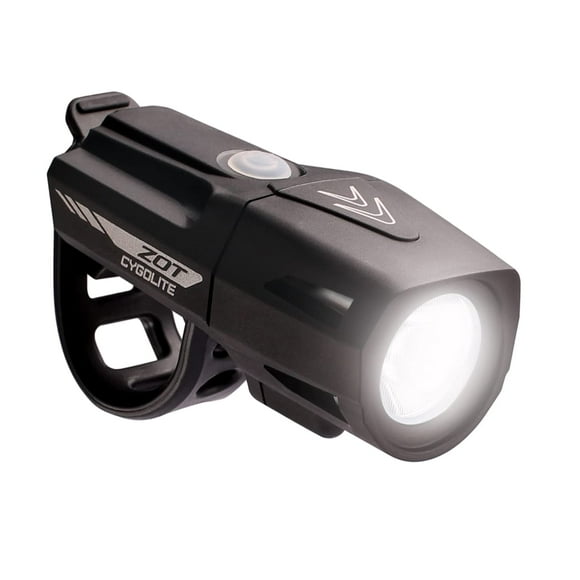Cygolite Zot- 450 Lumen Bike Light- 5 Night & 2 Daytime Modes- Sleek Durable Design- IP67 Waterproof- Sturdy Flexible Mount- USB Rechargeable Headlight- for Road & Commuter Bicycles,Black,Compact
