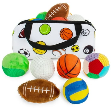 beetoy Sensory Sports Balls for Infant Toddlers, Baby Toys for Sensory Development, Sports Early education toys for Babies 6-12 Months, Different Sensory Tactile Textures Balls with Rattle & Squeakers