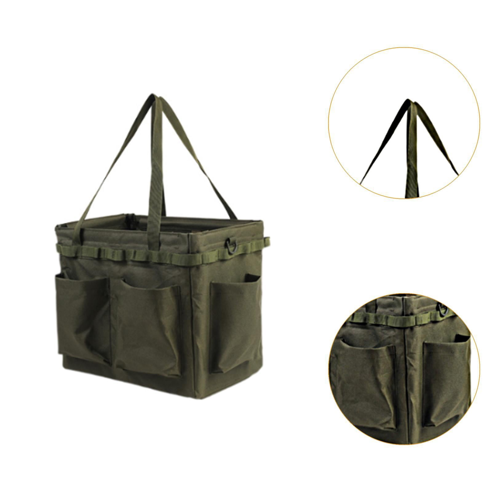Colaxi Multifunctional Tool Bag Protector Case Waterproof Large Space Multi Partition Pockets Hardware Tool Bag Wide Mouth Tool Tote Green