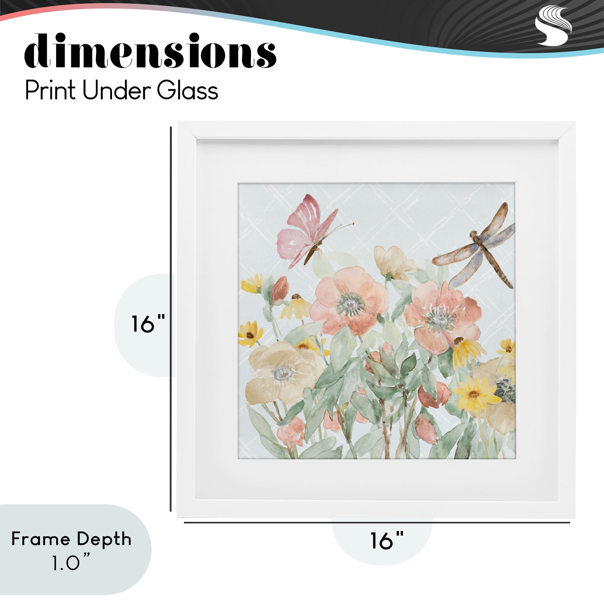 Stupell Industries Garden Joy with Insects White Framed Print Under Glass, design by Lanie Loreth