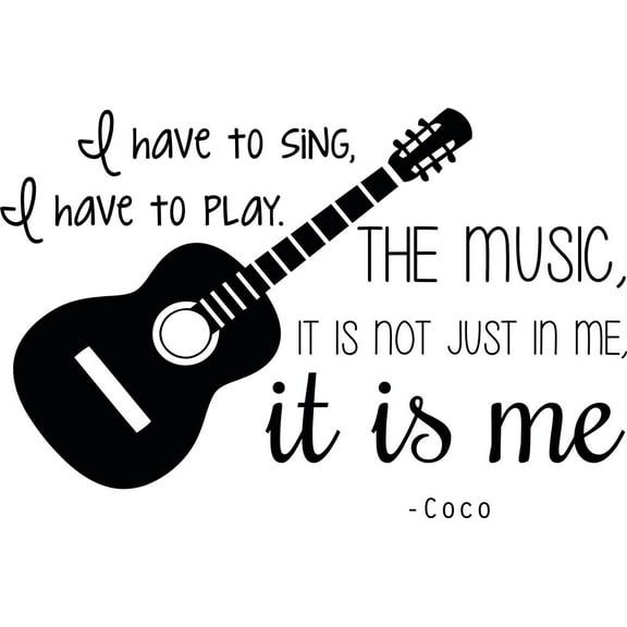 Vinyl Wall Decal: Coco Movie Music Wall Decal - Vinyl Sticker / Bedroom Decor - 20"x15"