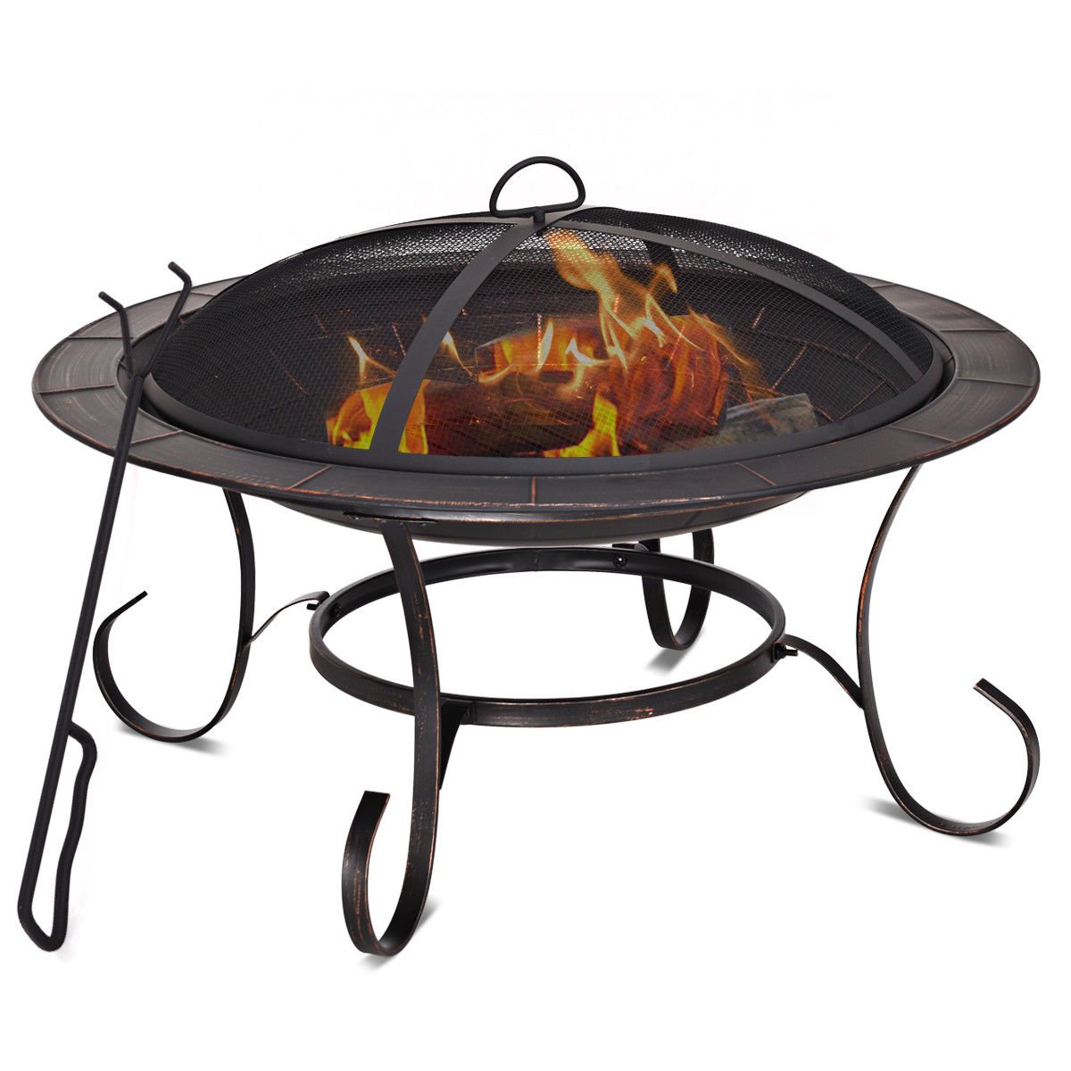 Costway 30 Outdoor Fire Pit Bbq Portable Camping Firepit Heater