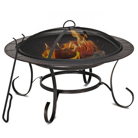 Costway 30 Outdoor Fire Pit Bbq Portable Camping Firepit Heater