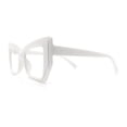 thumbnail image 6 of Womens Oversized Thick Squared Cat Eye Clear Lens Fashion Eyeglasses White, 6 of 8