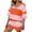 Orange, variant on gbyLJF Two Piece Short Set for Women Color Blocked Short Sleeve Shorts Set Casual Matching Summer Sets