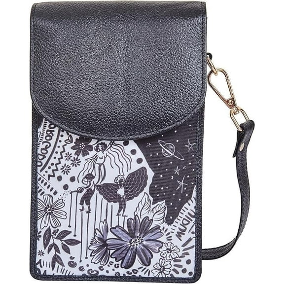 Sishka Hand Crafted Nylon & Leather Crossbody Sling Wallet – Women’s Phone Purse, Compact Shoulder Bag with Adjustable Strap