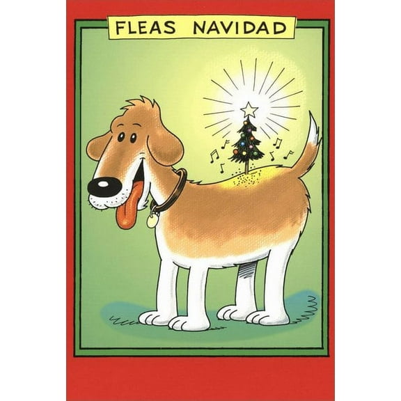 Nobleworks Fleas Navidad Funny / Humorous Christmas Card (1 card/1 envelope)