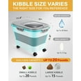 thumbnail image 4 of Dog Food Storage Container - Up to 20lbs Collapsible Dog Food Container with Casters, Scoop and 2.5L Small Pet Food Container to Keep Dry Pet Food Fresh (Green), 4 of 6