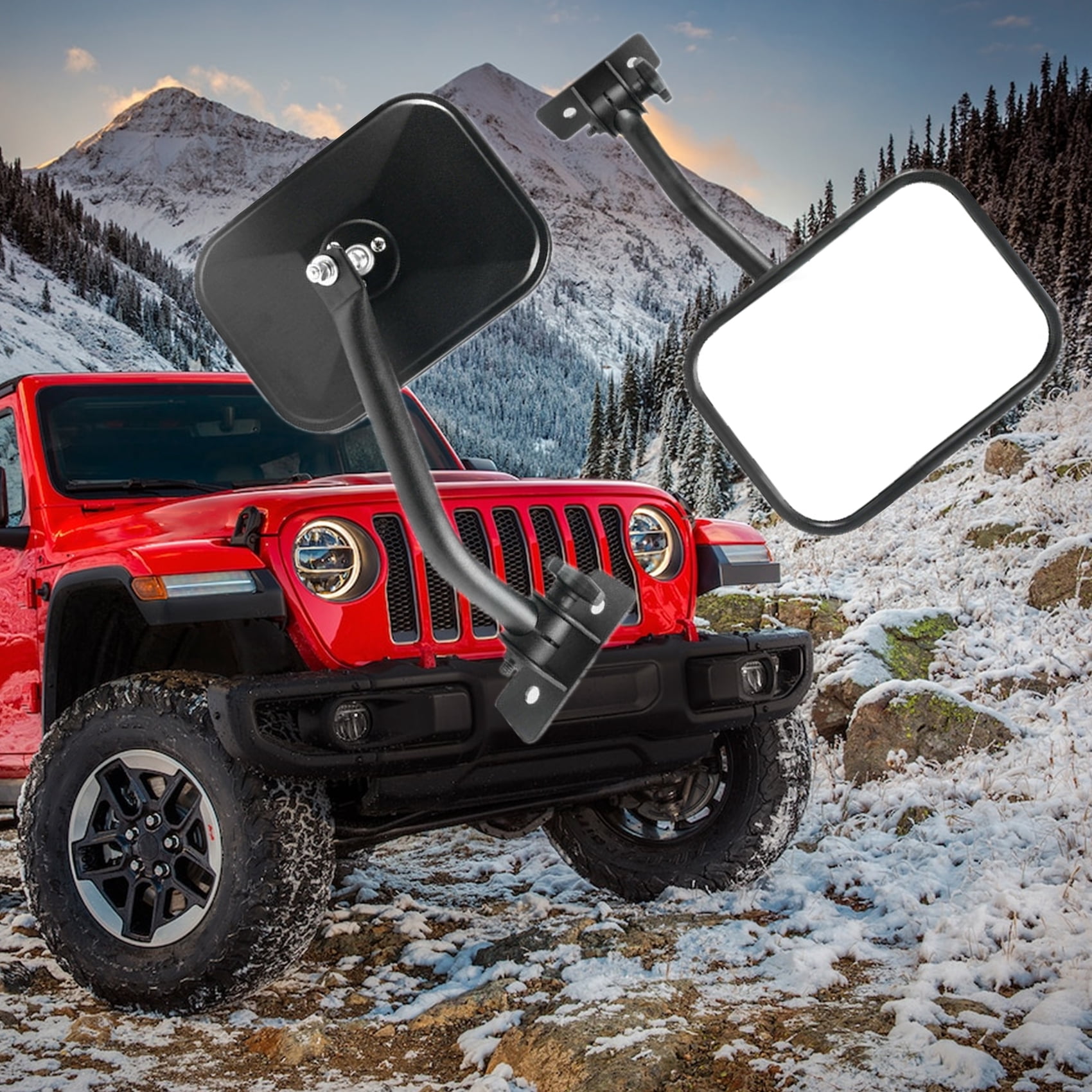 Door Side Quick Release View Mirrors Adjustable Fit for 1997-2018 Jeep Wrangler TJ JK