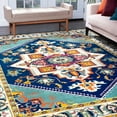 thumbnail image 1 of Transitional 8x10 Area Rug (7'10'' x 10'3'') Oriental Aqua, Navy Living Room Easy to Clean, 1 of 9