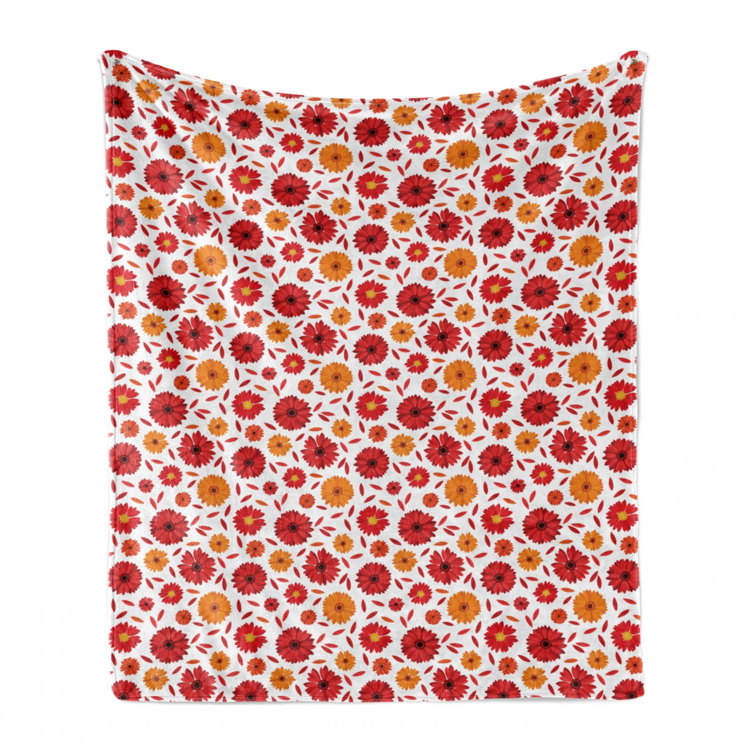Orange and Vermilion Cozy Plush for Indoor and Outdoor Use Ambesonne Autumn Soft Flannel Fleece Throw Blanket 50 x 60 Warm Colored Fall Leaves Botanical Art Design Floral Nature Repetition