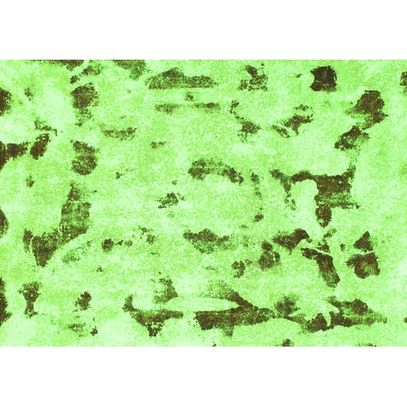 Ahgly Company Indoor Rectangle Abstract Green Modern Area Rugs, 7' x 9'