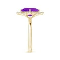 thumbnail image 3 of ANGARA Natural 3.3 Ct. Amethyst with Diamond Solitaire Engagement Ring in 14K Yellow Gold for Women (Ring Size: 3), 3 of 9