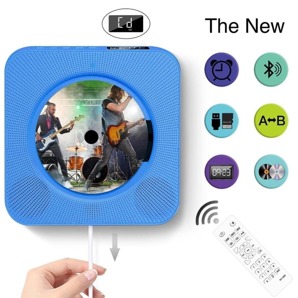 Reproductor De Cd Montable En La Pared Con Pantalla Digital Bluetooth Home Audio Boombox Usb Mp3 Reproductor De Música Regalo Para Niños Amigos Speravity EL016644-04