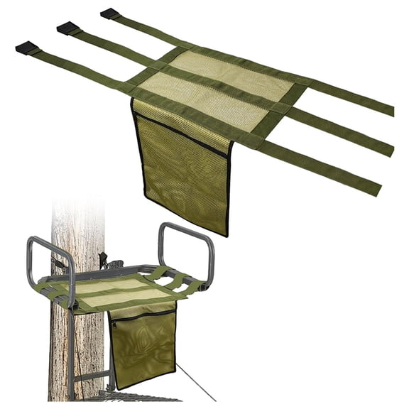 Universal Tree Stand Seat Replacement with Pocket, Replacement Treestand Seat with Adjustable Strap Hunting