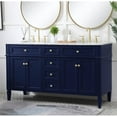 thumbnail image 2 of Elegant Decor Williams 60" Double Marble Top Bathroom Vanity in Blue, 2 of 16