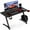 Black, variant on VANSPACE 44 Inch Ergonomic Gaming Desk, Z Shaped Office Computer Desk with Large Mouse Pad, PC Gamer Table with Gaming Handle Rack, Cup Holder and Headphone Hook
