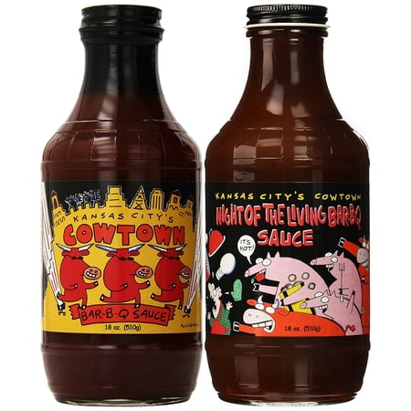 Cowtown Original BBQ Sauce & Night of the Living BBQ Sauce, 18 Ounce (1 of Each)