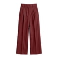 thumbnail image 6 of ClodeEU Women's High Waisted Draped Pleated Wide Leg Dress Pants,Slimming Casual Work Trousers ,Women's Plus L, 6 of 8