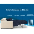 thumbnail image 3 of 800 Thread Count 100% Egyptian Cotton Sleeper Sofa Bed Sheet Set Stripe Queen Size (62"x 74"x 10" ) with 4 -PCS Fitted Straps Color Navy Blue, 3 of 6