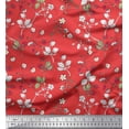 thumbnail image 1 of Soimoi Poly Georgette Fabric Leaves,Floral & Berries Fruits Printed Fabric 1 Yard 42 Inch Wide, 1 of 1