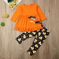 thumbnail image 2 of Qiylii 2 Pcs Kids Girls Halloween Suit,Long Sleeve Ruffle Hem Pullover,Trousers, 2 of 8