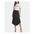 thumbnail image 3 of DKNY $79 Womens New 0022 Black Midi Trapeze Wear To Work Skirt L B+B, 3 of 3