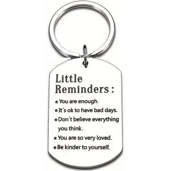 Little Reminders Gifts Keychain Inspirational Gift Keychains for Women Men You Are Enough Key Chain for Daughter Husband Mental Health Gifts Encouragement Key Rings Gift