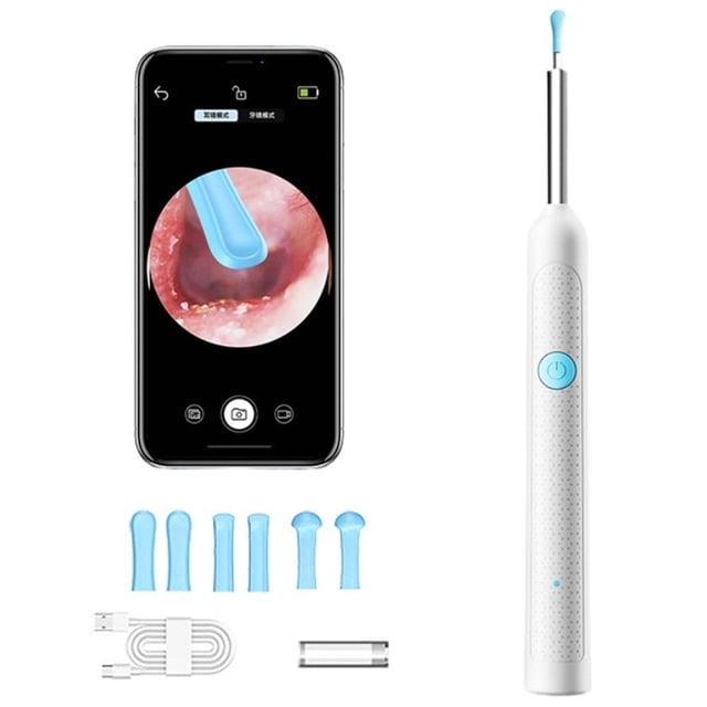 Smart Visual Otoscope Ear Cleaner with Camera - Wireless HD Endoscope Earwax Remover Tool, Rechargeable Ear Picker Set for Adults & Kids Ear Care (Black)