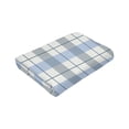 thumbnail image 4 of ZNDUO Blue Plaid Lines Pattern Throw Blanket, Lightweight Cozy Soft Throw Blanket for Couch, 80"x60" Throw Blankets for Bed, 4 of 8
