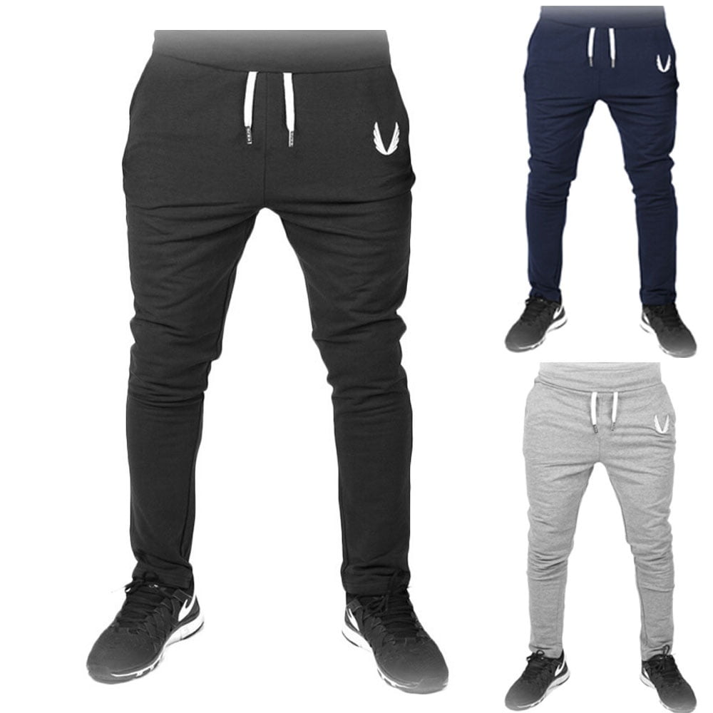 Men Long Sport Pants Gym Slim Fit Trousers Running Joggers Sweatpants