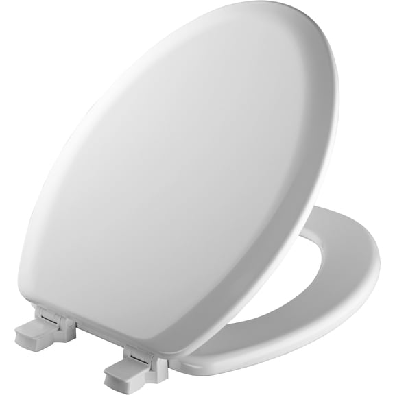 Cameron® Round White Enameled Wood Toilet Seat with Stay-Tite Hardware and Antimicrobial Protection