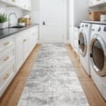 thumbnail image 5 of 2'6x14 Abstract Kitchen Area Rugs: Farmhouse Washable Non-slip Long Hallway Rug Soft Stain-resistant Entryway Bathroom Floor Mat Low-pile Living Room Bedroom Carpet(2'6x14 Light/grey), 5 of 8