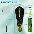 thumbnail image 5 of Badminton Rackets Set of 2 with Nylon Shuttlecocks, Random Color Grips & Carrying Bag - Ideal for Beginners, 5 of 6