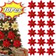 thumbnail image 2 of 1/5/10Pcs Christmas Flowers Glitter Artificial Poinsettia Xmas Tree Ornaments DIY Garlands Home Wedding Party Decorations Gifts, 2 of 5