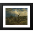 thumbnail image 2 of Lars Hertervig 14x11 Black Modern Framed Museum Art Print Titled - Summer Landscape, Thunder Looms (1856), 2 of 5